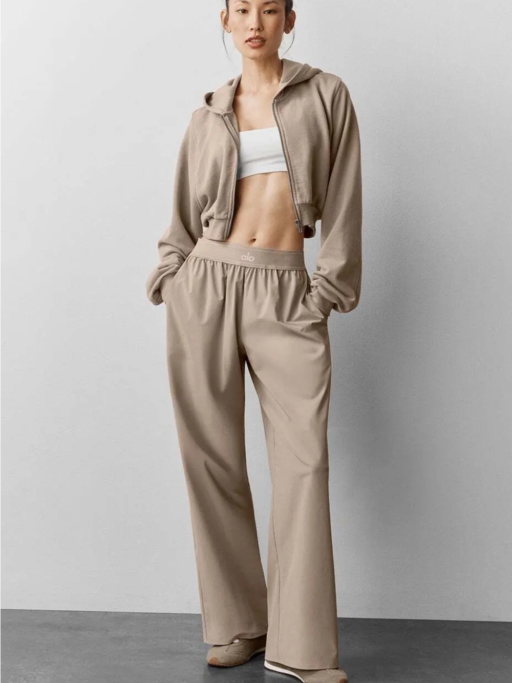 ALO Yoga gravel Wide-Leg trouser